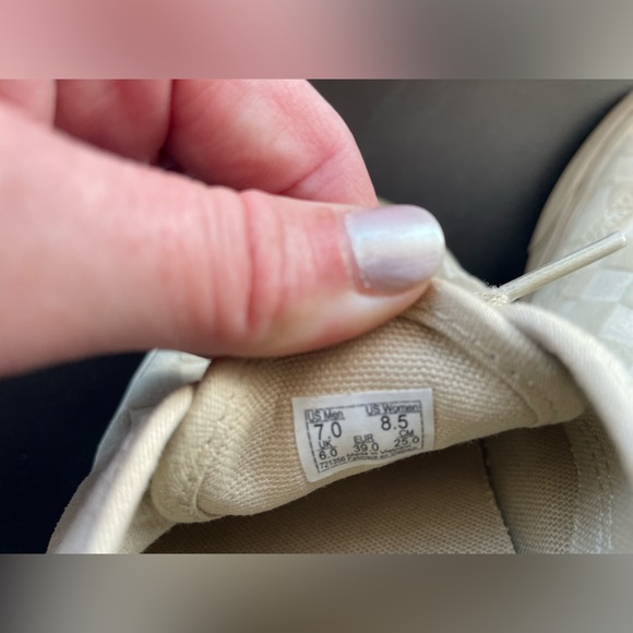 Ivory Checkered Vans - Picture 3 of 3